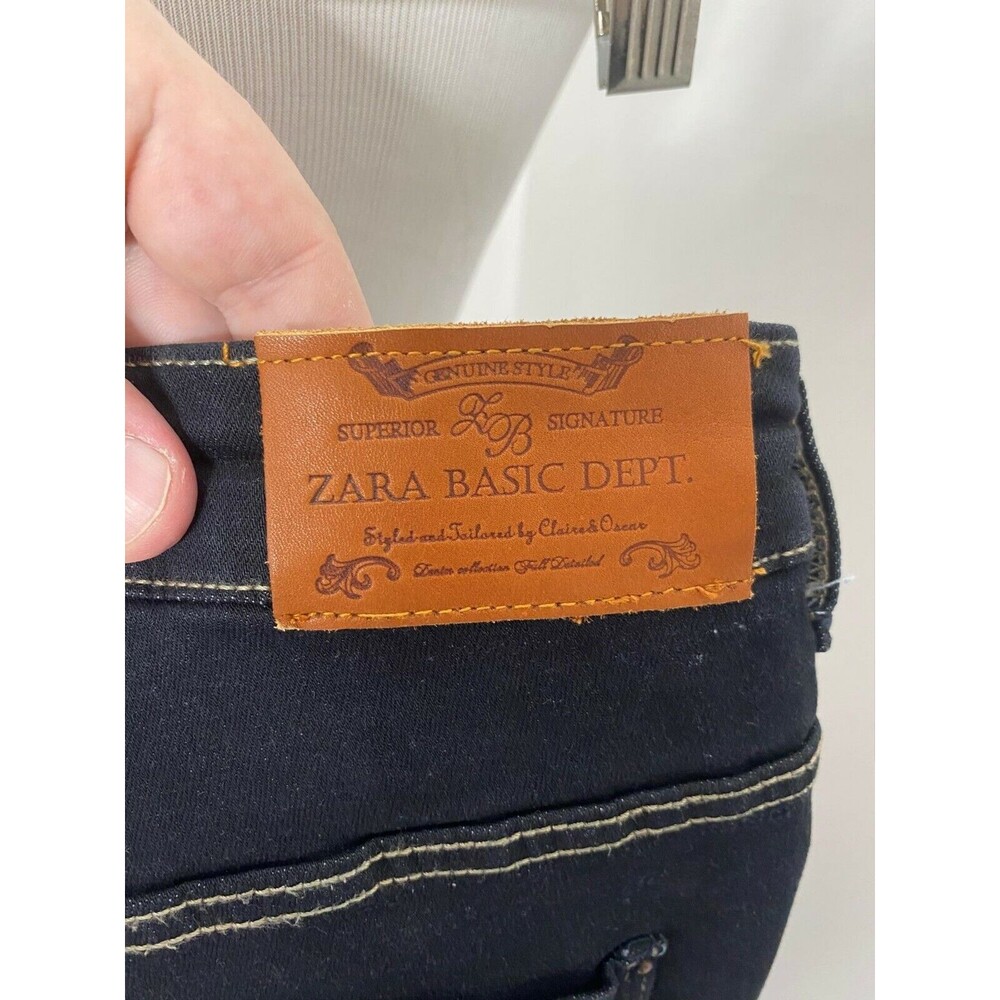 Zara Z1975 Zara Z1975 Women’s Straight Leg Black Twill Denim Five Pocket size 10 - Picture 8 of 10